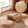 Kudde praktisk tatami bekväm långvarig rund form halmväv handgjorda stol sittmatta miljövänligt