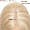 Toppers SEGO 10x12CM Hair Toppers for Women No Bangs 130% Density Silk Base Real Human Hair Clip in Top Wiglet Hair Pieces for Women