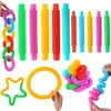 Dekompressionsleksak 8st/pack Rainbow Pop Tubes Fidget Toys Sensory Toy For Stress Angst Relief för barn Vuxna Lärande leksaker Brinquedos gåvor D240424