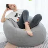 Chair Covers Bean Bag Chair without Filling Stuffed Giant Beanbag Sofa Bed Thick Linen Flocking Pouf Ottoman Seat Puff Lounge Furniture T240422