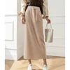 Jupes Color coloriage tricot d'automne long crampon élastique élastique A-Line High Wrapper Hip Maxi Jirt Femmes All-Match P603