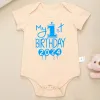 One-Pieces My 1st Birthday 2024 Pattern Baby Boy and Girl Clothes Onesies Cotton Popular Family Party Gift Newborn Bodysuits Fast Delivery