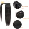 Perruques afro Kinky Curly Pony Pony Human Heuv Hair Ponytail Extensions Enrouler autour de la queue de cheval pneosique droite Remy Brésilien Brésilien Curly