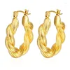 Boucles d'oreilles cerceaux Twist en acier inoxydable simple luxe Luxury Classic personnalisé Winding Femmes