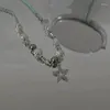 Choker Sweet Cool Star Pendant Necklace ClaVicle Chain Temperament Enkel oregelbunden pärlstav på smycken E0BE