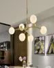 Nordic Metal Gold żyrandol szklana szklana kula Lampa Lampa LED do salonu opraw oświetleniowy Luminaria Lighting2015223
