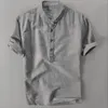 Mäns casual skjortor bomullskrage hängande sommargradient tunn cool andningsbara färgade och skjorta blussknapp för män