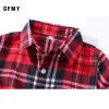 Chemises GFMY2021 SPRING ÉTÉ 100% Coton Coton Fashion Fashion Plaid Boys Shirt 2T14T Casual Big Kid Clothes peut être un manteau