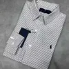 Ralp Laurens Polo Shirt Designer RL Luxe Modeheren Casual shirts Pure katoen met lange mouwen gestreepte klassiek merk shirt pony trend veelzijdig shirt