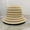 Berets Striped Woven Women Sun Sun Spring été coréen Fashion Bucket Backet Femme Femme pliable Extérieur voyage Fishmen Panama