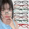 Sunglasses Korean Y2K Vintage Small Oval Glasses Girls Style Red Green Frame Glass Eyewear Decorative Outdoor Anti-blue Eyeglasses Gifts