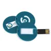 Drives 10pcs/Lot Mini Round Card USB Flash Drive 2GB 4GB 8GB 16 ГБ 32 ГБ USB -карта Флэш -накопитель Настройка печати разноцветный логотип для подарока