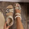 Slipper Rimocy Hook Loop Platform Sandals Women Comfort Med Heel Non-Slip Beach Sandalias Mujer Hook Loop Heart-Shaped Casual SandalsL2404