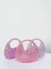 Acrylic clutch bag women Rhinestones clear designer wedding evening party round purse tote handbag 240418