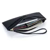 Brieftaschen echte Lederfrauen Frauen Langer Brieftasche Modemarke Designkartenhalter Clutch Bag Reißverschluss Armband Telefon Schlankes Cowhide Geldbeutel