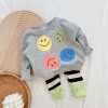 Ensembles mignons enfants en bas âge pour bébé fille fille sweat-shirt à manches longues à manches longues à col rond