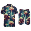 Menina de pilotos masculinos Mushrooms Homens Desengetes de cogumelo de camisa casual de cogumelos shorts de praia havaiana roupas personalizadas roupas de duas peças roupas de duas peças