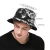 BERETS BLACKWHITE CLOUD BACKET HAT SUMMERファッションパターンユニセックス折りたたみ式釣り帽のレトロフィッシャーマン帽子ハワイデザインバイザー