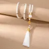 Abbigliamento 6 mm 99pcs di vetro perle nappe in stile turco rosario musulmano perle di preghiera islamica bracciale per donne accessori per gioielli