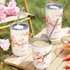 Water Bottles Stainless Steel Cherry Blossom Thermal Mug With Lid Double Wall Coffee Leak-Proof Cup Travel Camping Tea Tumbler Drinkware