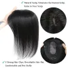 Toppers 12x13cm Straight Human Hair Topper mit Pony für Frauen europäischer unsichtbarer 3D -Haar Toupe -Clips in Haarverlängerungen Haarstück