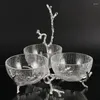 Plates Creative Fruit Platters Cutlery Metal Decorated Glass Party Service Candies Appetizer Trays Home Kitchen