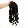 Toppers Curly Virgin European Hair Hair Natural Silk Skin Base Vrouwen Topper 5x5 inch krullend haartopper met 4 clips natuurlijke kleur