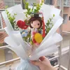 Decorative Flowers Cute Crochet Knit Graduation Bouquet Doctoral Hats Woven Teacher's Day Gifts Party Decor Supplies