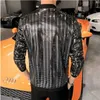 Giacche da uomo Y2K Spring Nuova giacca da bomber con paillettes maschile Flash Flash Flash Flash Coat sottile Hip Hop Hop Street Street Abbigliamento Coat Techweartl2404