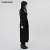 Women's Jackets PUNK RAVE Dark Gothic Rose Pattern Knitted Coat Independent Two-piece Design Long Dress Mysterious Personality Jacket