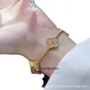 Designer 1to1 Bangle Luxury Jewelry Fanjia High Edition Lucky Leaf Grass Bracelet Laser Room Diamond Five Flower Bracelet 18k Light Luxury Charm Celebrity