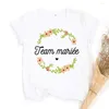 Women's T Shirts Bride Team French Print T-Shirt Bachelorette Party Shirt Wedding Shower Tshirt Bridesmaid Group Top Outfit Clothes