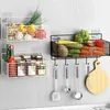 Kitchen Storage Organization Basket Books Fruits Home 1set Holder Wall Mounted White Black Durable Replacement