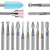 Bits 14pcs 3/32 '' Nail Diamond Carbide Cuticule Remover Drill Bits for Acrylic Gel Nails Cutters Manucure Forets Forets avec boîte