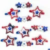 Odzież dla psów 30/50 PCS 4th of Jy Bow Tie Star Style Pet American Independence Day Ceik Bowknot Puppy Holiday Horooming Supplies Drop Dhvyf