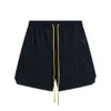 Trendy Brand RHUDE Micro Embroidered Drawstring Casual Cotton Shorts for Men and Women High Street Beach Sports Capris