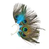 Kolczyki 1 szt. Peacock Pióro uszu wieszak kolczyki mankietowe super duże lewe niewidowane kolczyki klips