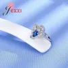 Cluster Rings Five Colors Choose Fashion Elegant Original 925 Sterling Silver Dazzling Flower Ring Clear CZ Women Wedding Jewelry
