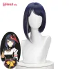 Wigs Lemail парик Синтетические волосы Genshin Impact Kujyo Sara Cosplay Wig 35 -см. Короткие синие парики парики для женщин для женщин с термостойким париком