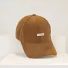 Warm Winter Hard Top Corduroy Baseball Cap Womens Version of The Korean Fashion Couple with Sun Visor Cap Man 240424