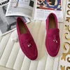 LP -Schuhe Kaschmir Piana Loafer Designer Kleiderschuhe Klassische Schnalle Runde Zehen Freizeitkomfort Lady Loro Klavier -Trainer für Männer und Frauen