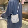 Shoulder Bags Fashion White Saddle Shape Bag Luxury Women Brand Unique Crossbody Side Solid Color Handbag Female Pu Leather