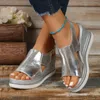 Dress Shoes Wedges Sandalen 2024 Zomer Fashion Ladies Peep Toe High Heel Casual Platform Beach