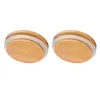 Storage Bottles 2 Pcs Household Bamboo Wood Sealing Cover Wooden Mason Jar Lids Small Cutting Board Silica Gel