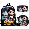 Bags 3pcs Mochila Onekiz The Spookiz Show Print Backpack For Boys Girls School School Kids Pattern Bookbag Kids School Bag Pack