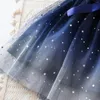 Robes de fille Summer Girls Sequins Sleeves Flying Mesh Kids For Princess Birthday Party Robe 2-6 ans Baby Casual Wear