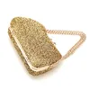 Drawstring Women Diamond Wedding Clutch Purse and Handbag Golden Luxury Evening Bag For Party Sequin Silver Shoulder