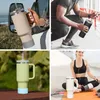 7.5cm 9cm Silicone Coasters Boot Sleeve Cups Cover Fit 20oz 30oz 40oz Tumbler With Handle & 12oz-24oz/32oz-40oz Wide Mouth Flask Water Bottle Mug Anti-Slip Bottom Bumpers