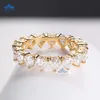 New hot style 18K Yellow Gold Hear shape 3.5*3.5mm whole eternity diamond moissanite band ring