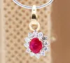 Natural Precious Ruby And Diamond 14K Solid Yellow Gold Handmade Pendant Jewelry For Wholesaler